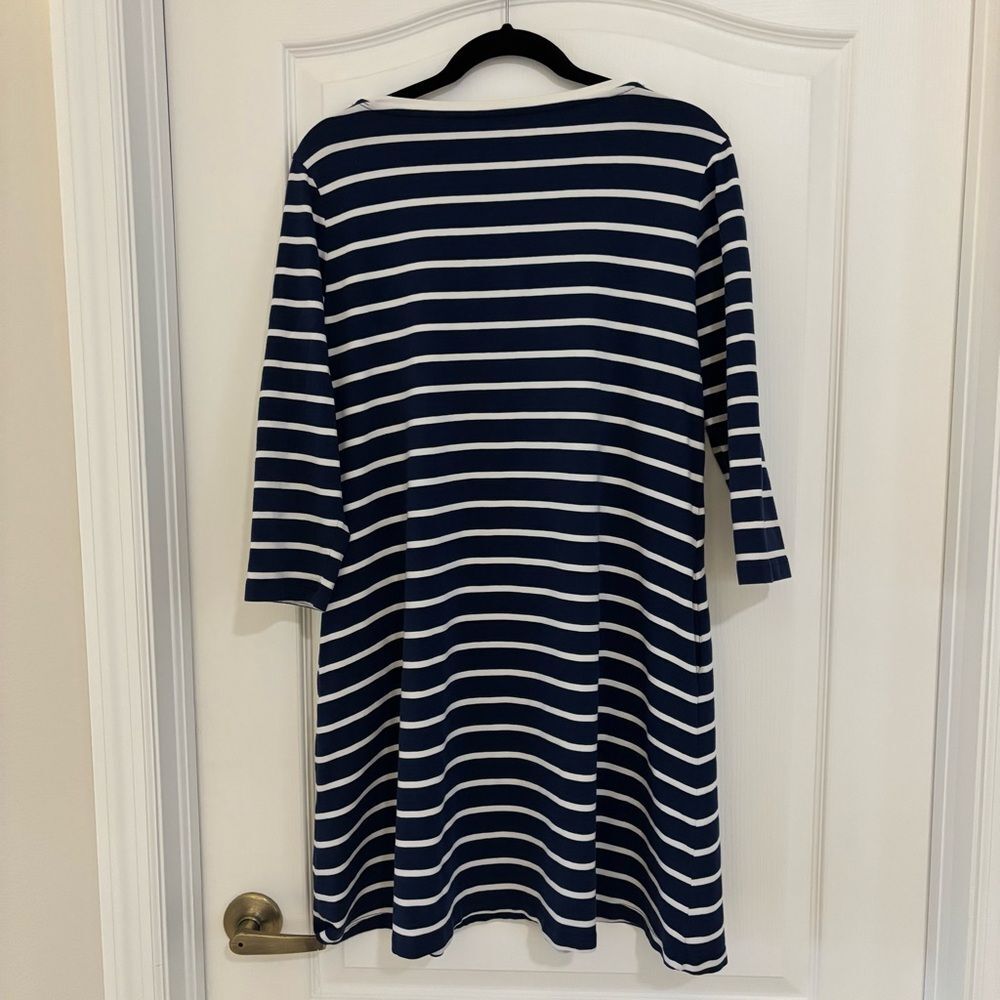 Cape Madras Navy and White Striped Dress Sz XL - Picture 3 of 5